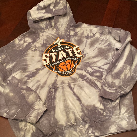 Gildan hoodie sweatshirt sz M grey tie dye like new - Picture 1 of 3